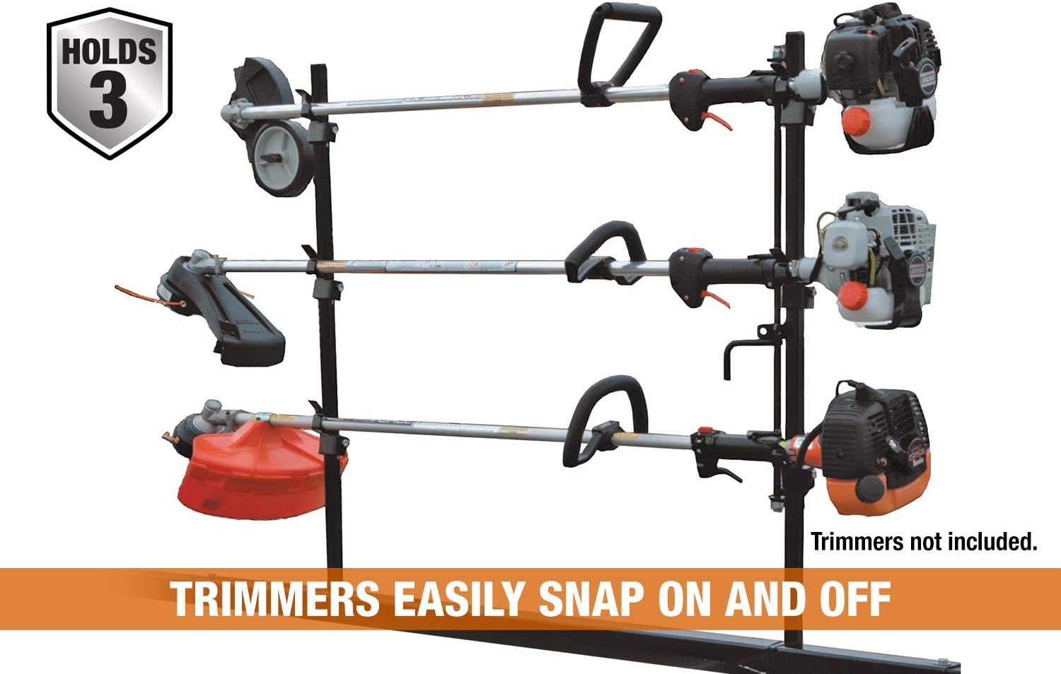 Buyers Products LT10 Landscape Trailer Trimmer Rack, Holds 3 Weed Eaters, Made in the USA, Trimmer Rack For Open Landscape Trailers, Lawn Care Accessories, Lawn Equipment & Landscape Tools
