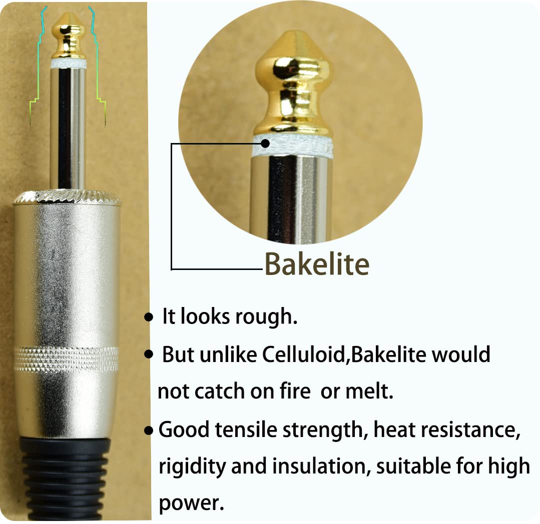 Speak on 2Pcs Professional Speakon to 1/4 Inch ts Speaker Cable for pa Jack Pair 12awg Gauge Male Audio Port Plug Amplifier Connection dj amp Heavy Duty bocina Cord Wire ft with Twist Lock(30 feet)ft