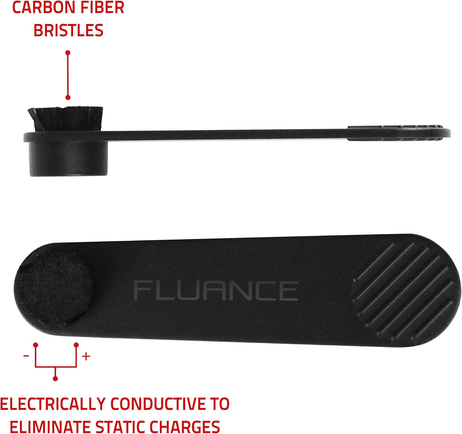 Fluance Vinyl Record Accessory Kit with Record and Stylus Anti-Static Carbon Fiber Brushes and Record Weight (VB52RW03)