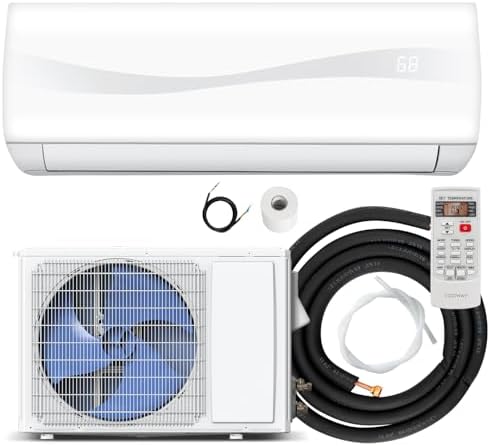 ARLIME Mini Split AC/Heating System, 23000 BTU 18.5 SEER2 Energy Saving Split Air Conditioner w/2 Ton Heat Pump & Installation Kit, Washable Filter, Ductless AC Unit Cools Up to 1500 Sq.ft, 230V