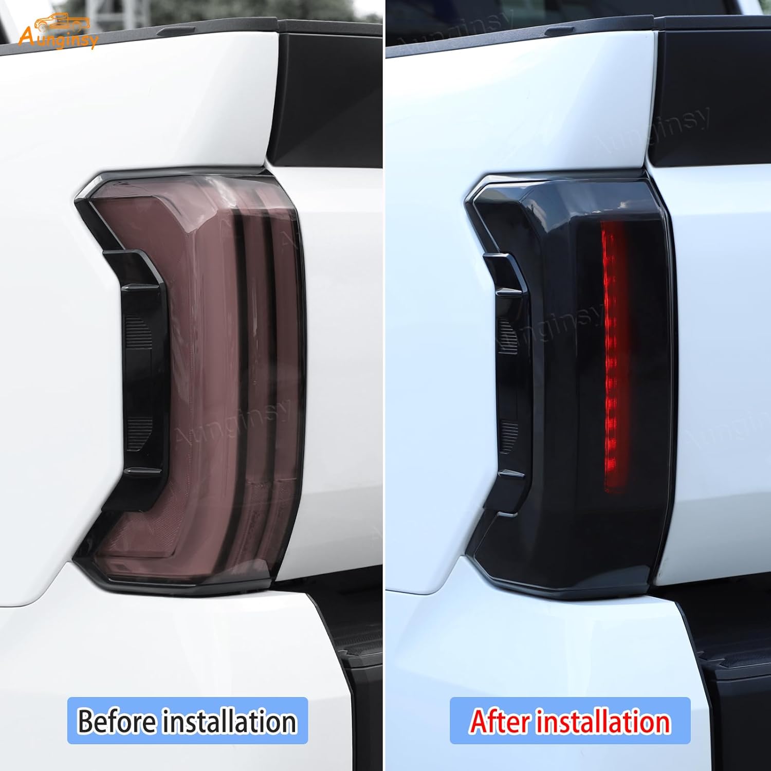 Aunginsy Tail Light Lamp Cover Compatible with Toyota Tundra 2022-2026, Rear Taillight Lamp Cover Shell Shade Smoked Black Frame Bezels Trim Cover Rear Headlight Protection Cover Exterior Accessories
