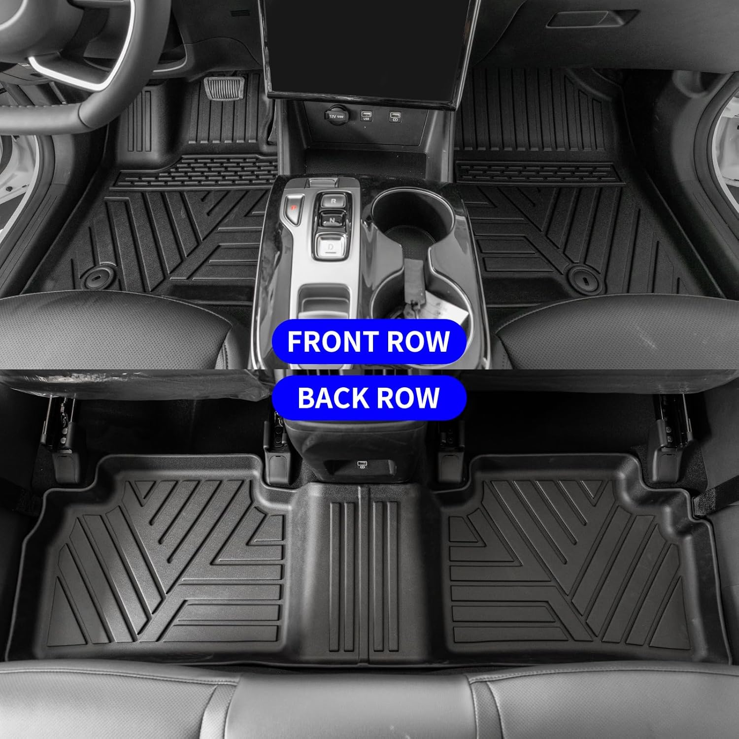 Rongtaod Floor Mats Compatible with 2022-2026 Hyundai Tucson Cargo Mat TPE Trunk Mat Cargo Liner All Weather Back Seat Cover Protectors 2025 Tucson Accessories (Backrest Mats+Trunk mat+Floor Mats)