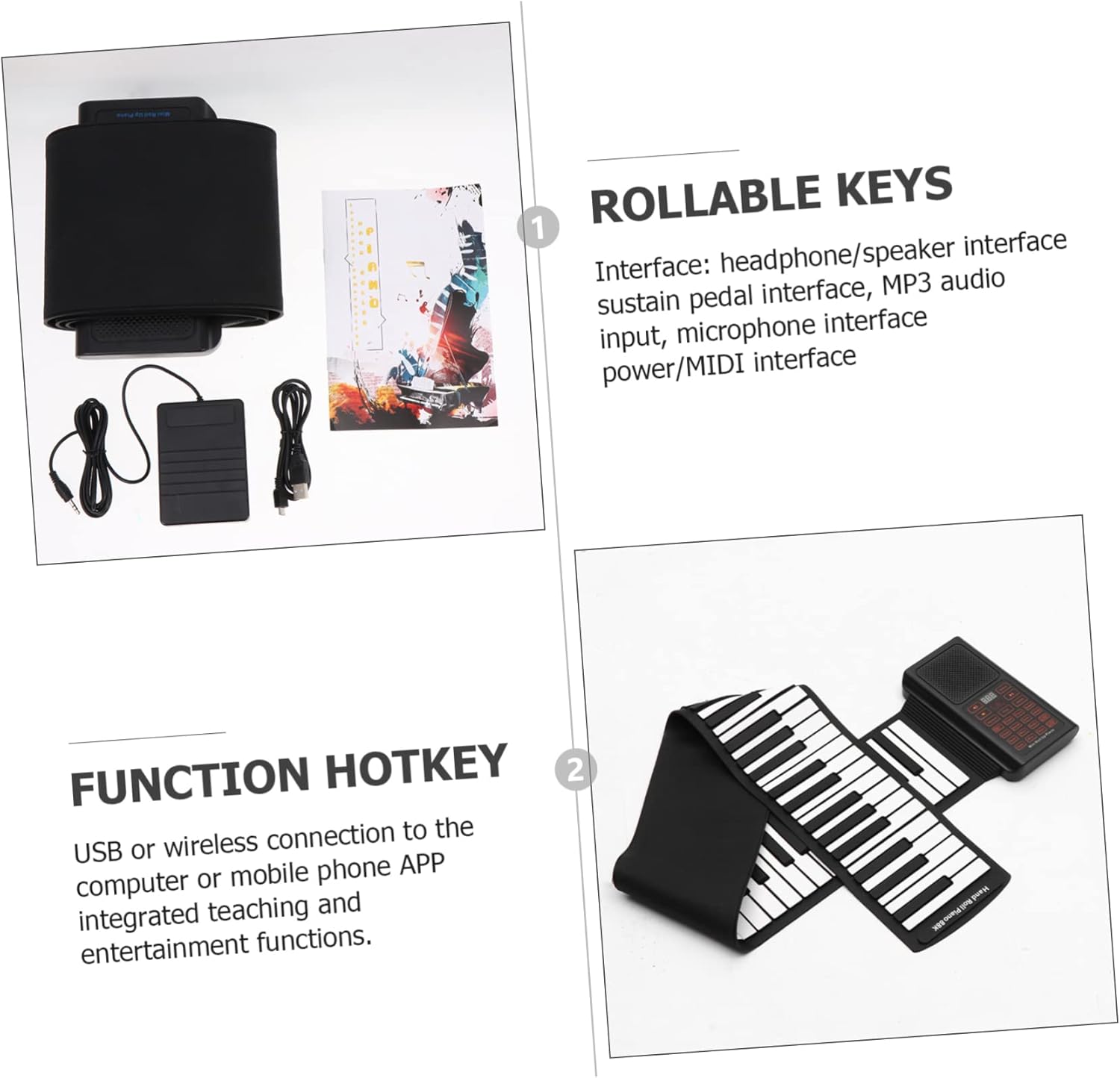 BESPORTBLE up Piano Key Electronic Keyboard Boys and Girls Piano Weighted Keys Learning Tool