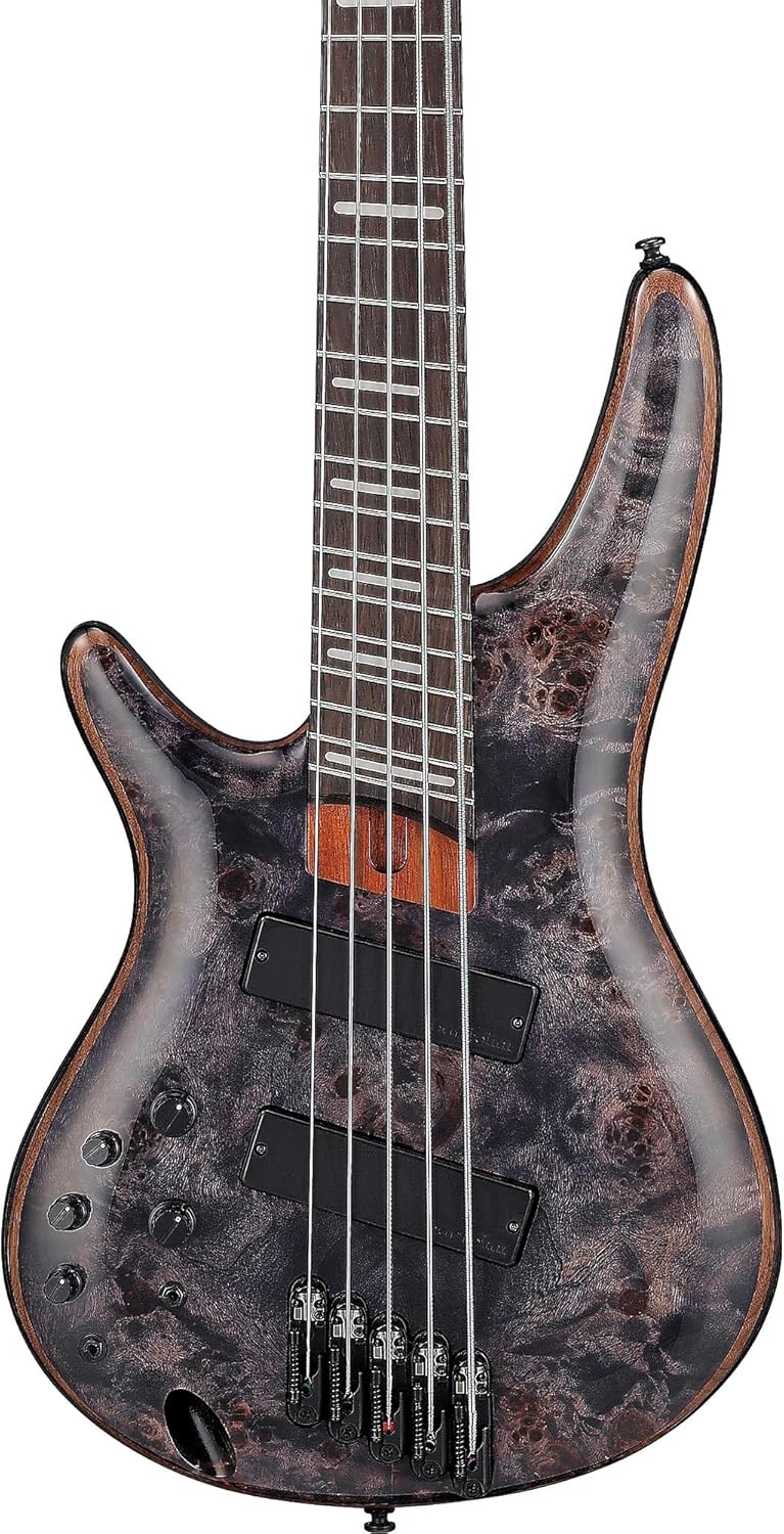 Ibanez SRMS805L Bass Workshop Left-Handed Multi-Scale 5-String Bass Guitar, Panga Panga Fingerboard, Deep Twilight