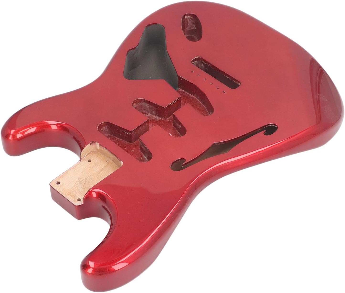 Electric Guitar Body, High Gloss Finish, Decorative Predrilled Exquisite Wooden Electric Guitar Body for Upgrade (GSB12ST Red)