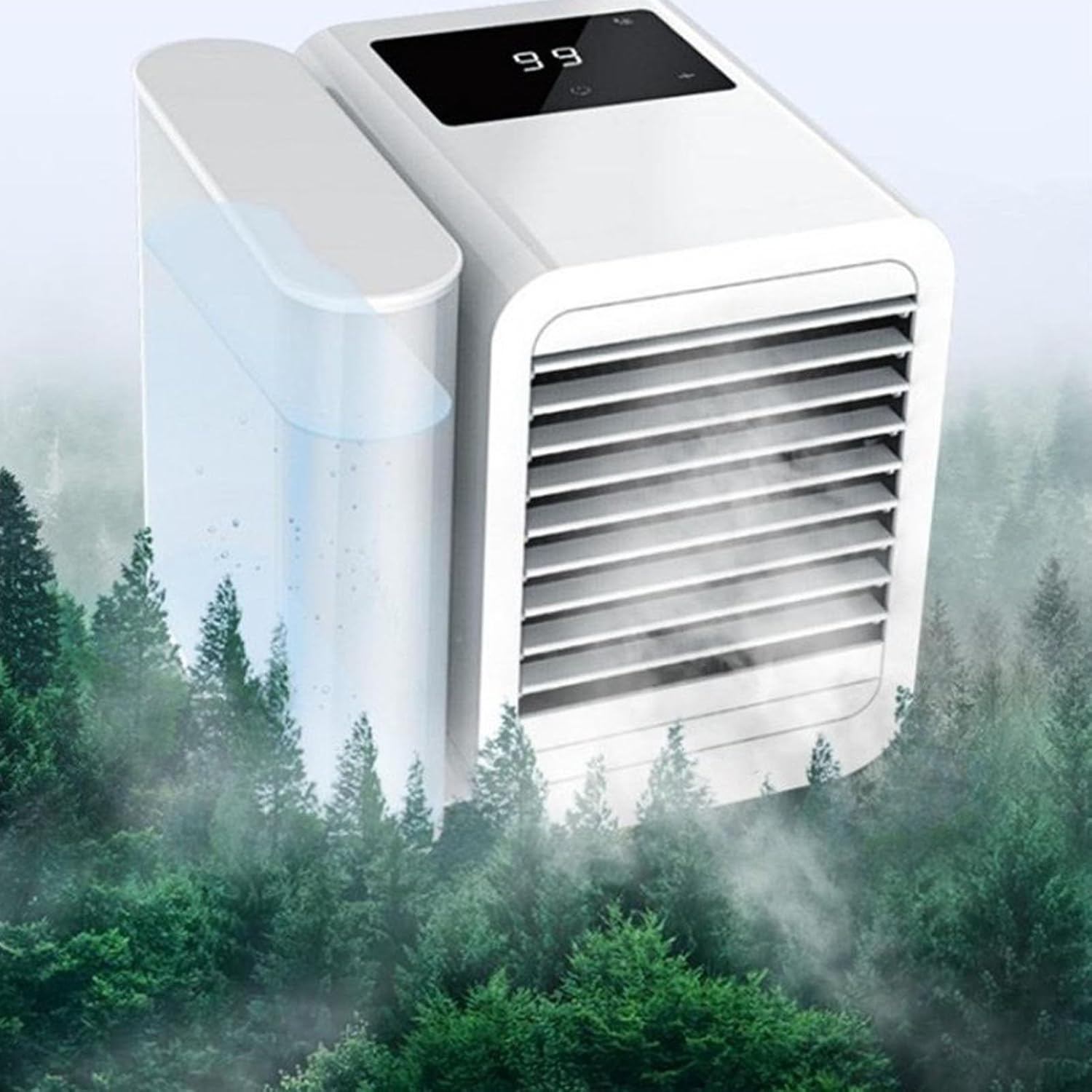 Marhynchus USB Personal Air Cooler Portable Air Conditioner Cooling Fan with 1000ml Adjustable Wind Speed 1-99 Levels for Room Home Office Garage