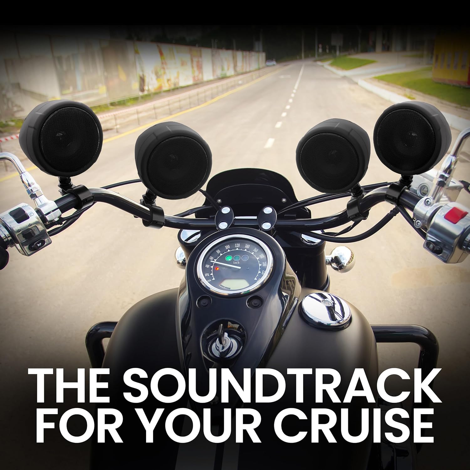 BOSS Audio Systems MCBK470B Motorcycle Bluetooth Speaker System - Class D Compact Amplifier, 3 Inch Weatherproof Speakers, Volume Control, Great for Use With ATVs and 12 Volt Vehicles