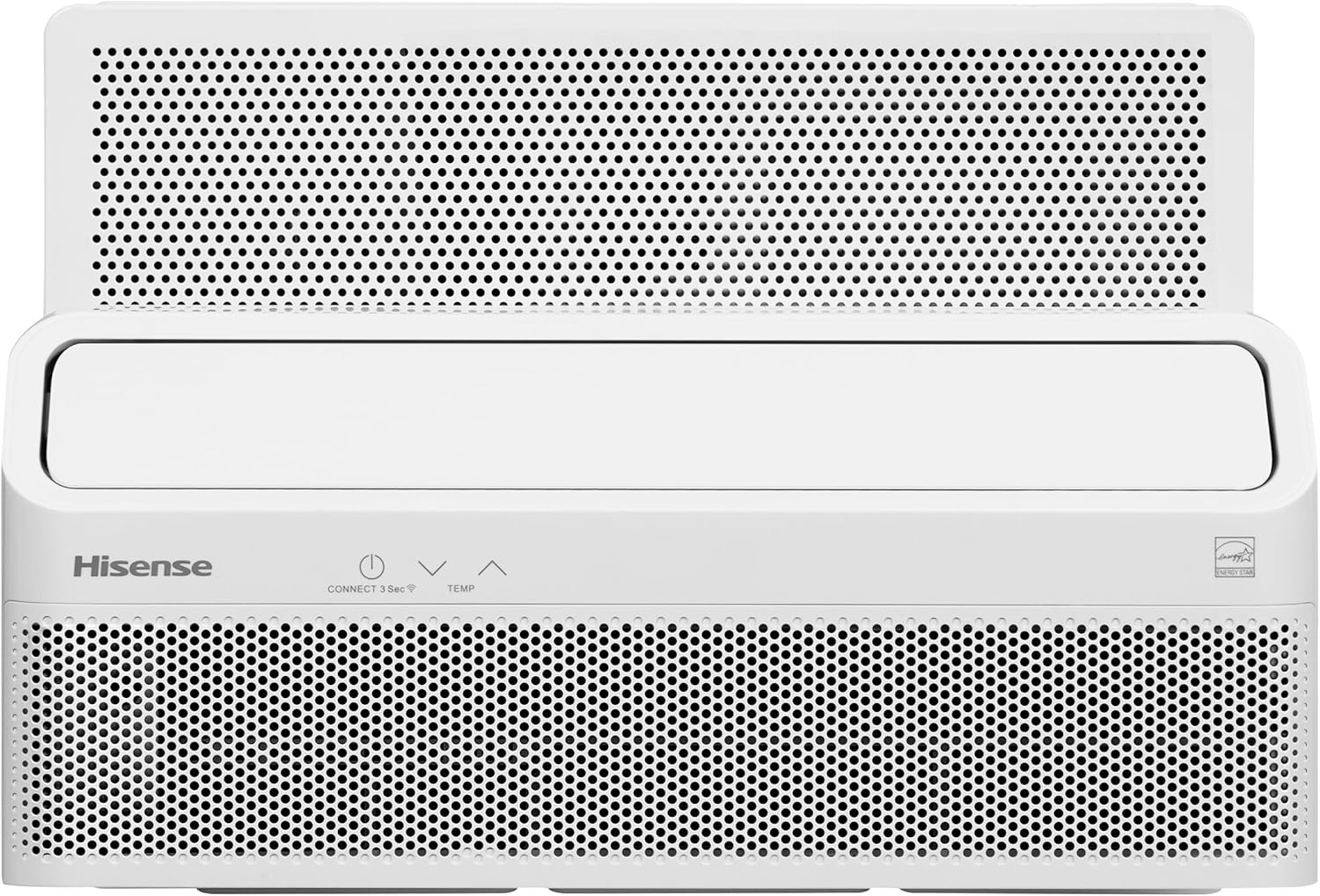 Hisense 8,000 BTU Smart Inverter Window Air Conditioner with Easy Install Bracket, Covers Up to 350 Sq Ft, Ultra-Slim Profile, 3 Fan Speeds, 700W, Smart controls, 4‑Way Air Direction - HLAW0825TW