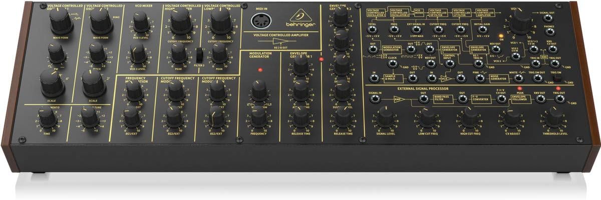 Behringer K-2 Analog and Semi-Modular Synthesizer with Dual VCOs, Ring Modulator, External Signal Processor, 16-Voice Poly Chain and Eurorack Format
