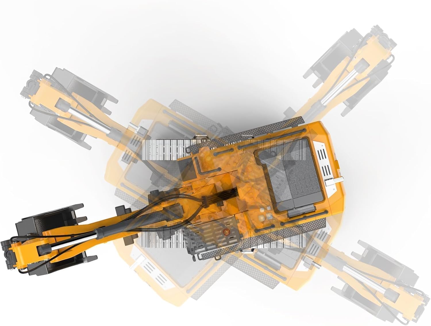 Pro-Grade Remote Control Excavator for Adult Metal Micro-Scale RC Construction Model with Leadscrew Digging System, Dual Battery Includes Portable Carry Case