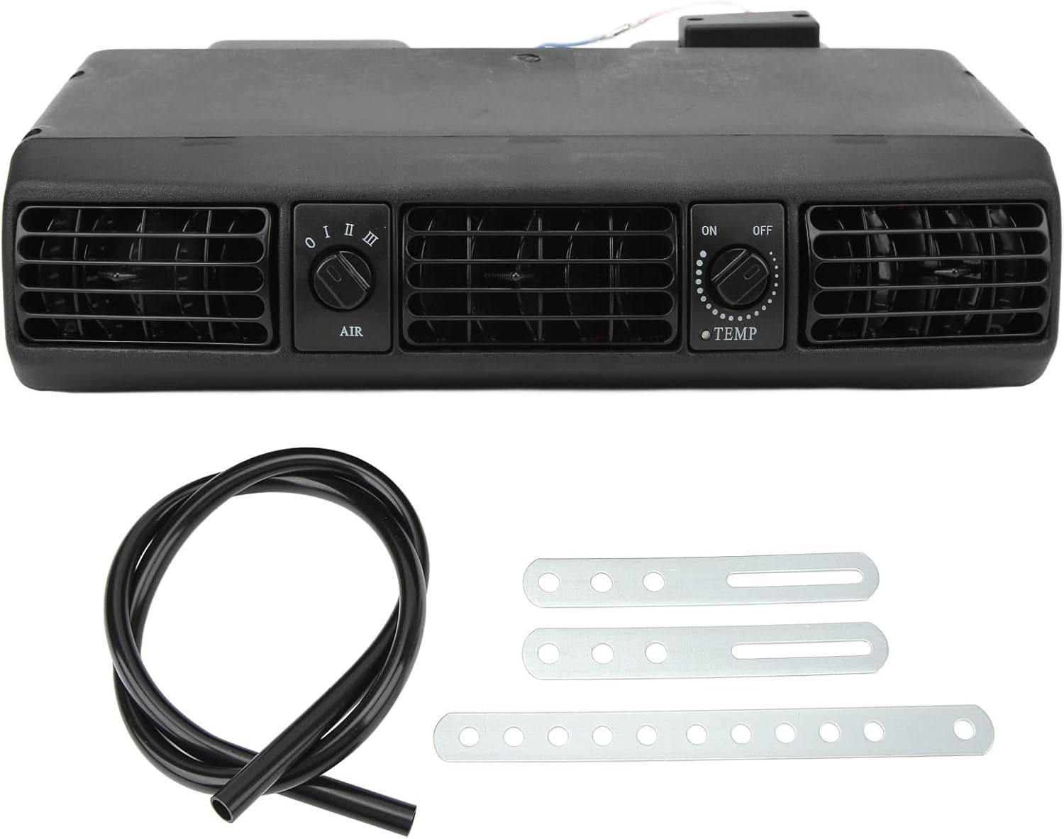 Focket Universal Under Dash AC Air Conditioning Evaporator Kit, 360CFM 3 Speed Cooling Capacity 18853 BTU, 32 Pass 4 Way Coil Universal Air Conditioner for Classic Cars, Motorhomes (12V)