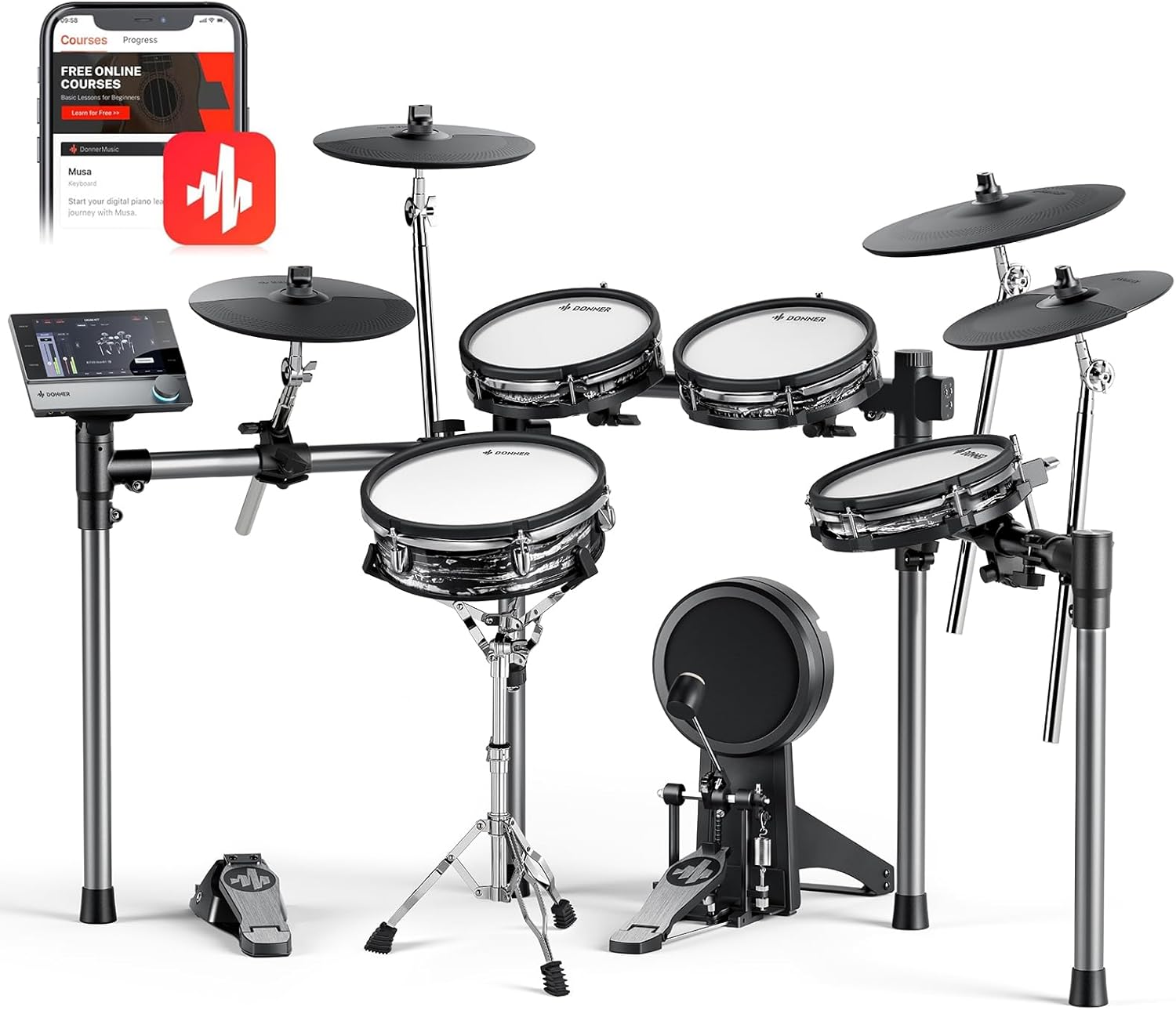 Donner Beat Max Electronic Drum Set, Electric Drum Kit with 12