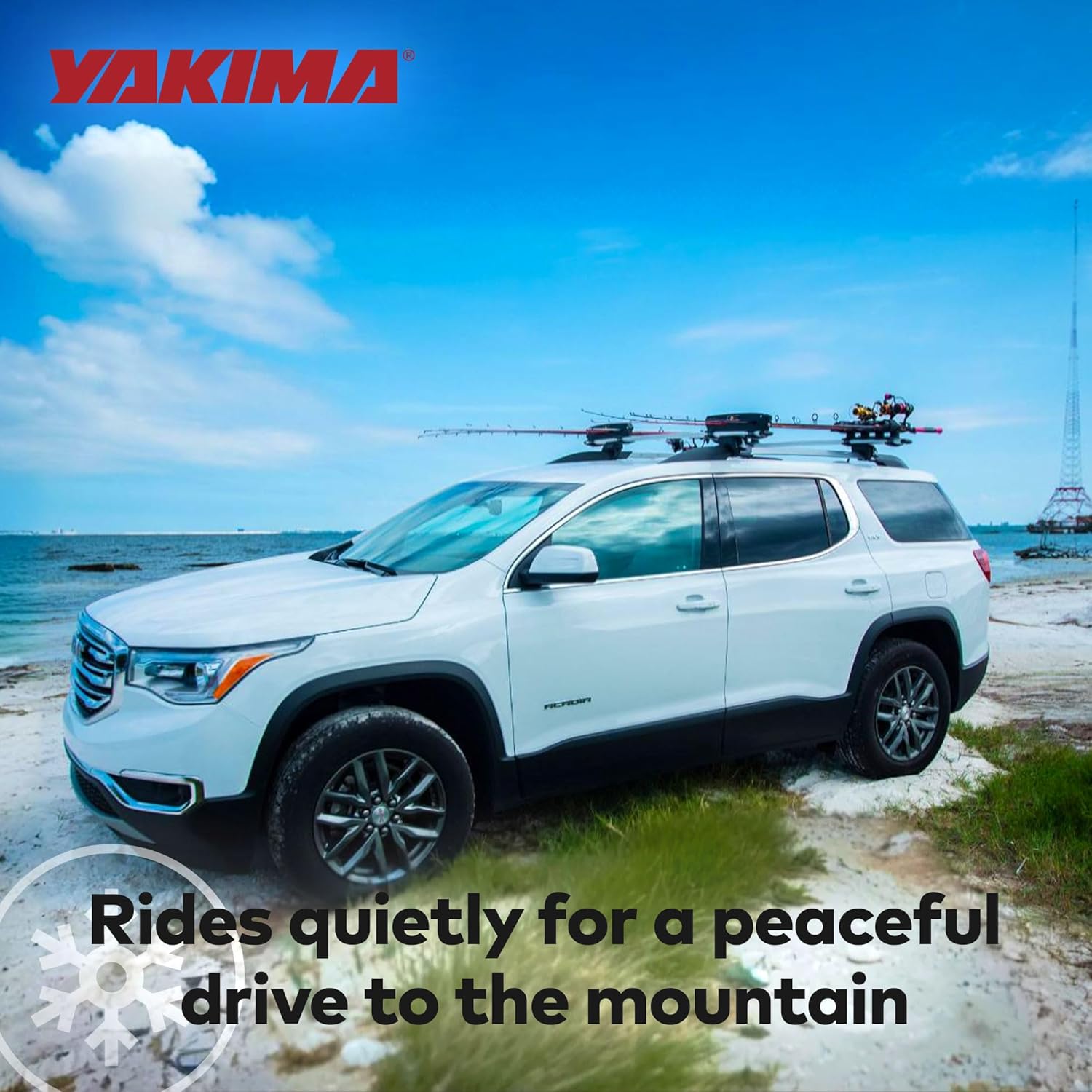 Yakima Fishing Pole Rod Car Rack Mount, ReelDeal 4 Ski & 2 Snowboard Holder w/ SKS Locks - Heavy-Duty and Portable Vehicle Storage Accessories for Travel Organization