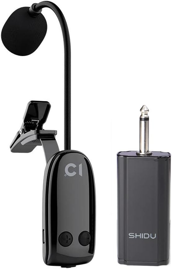 Wireless Saxophone Microphone UHF for Musical Instruments Speaker Voice Amplifier with Receiver Clip Professional Orchestra Trumpet Saxo HiFi Megaphone Condenser Portable Handheld Mini Mic