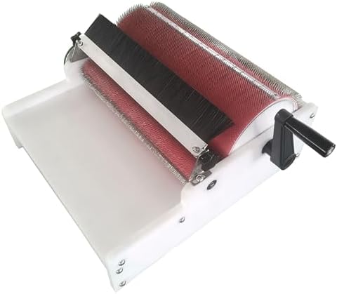 Manual Wool Carding Machine for Mixing Fleece, Heavy Duty Drum Carder with Aluminum Alloy Speed Change Wheel and Belt Drive, Perfect for Handcrafting and Textile Projects