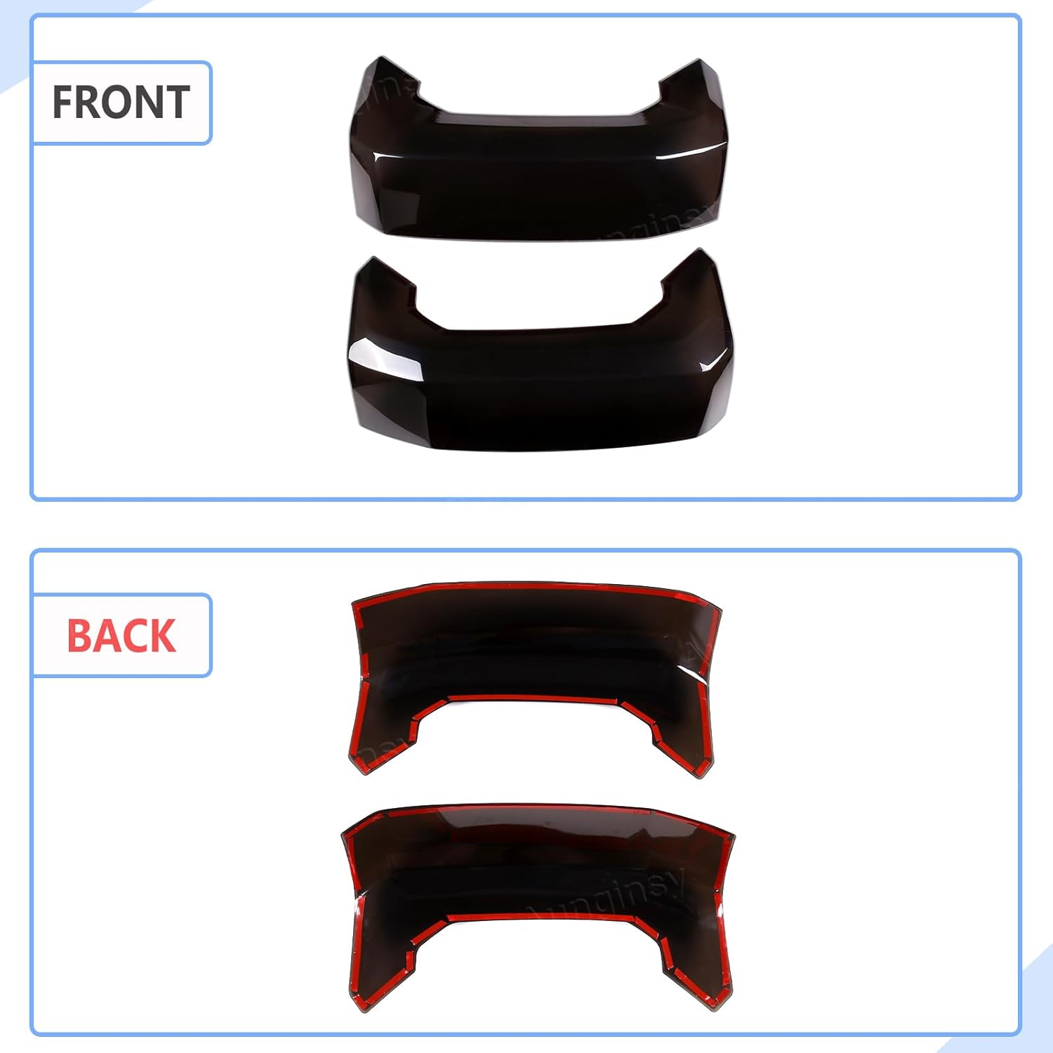 Aunginsy Tail Light Lamp Cover Compatible with Toyota Tundra 2022-2026, Rear Taillight Lamp Cover Shell Shade Smoked Black Frame Bezels Trim Cover Rear Headlight Protection Cover Exterior Accessories