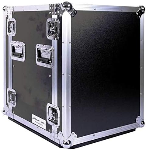 TBH14UADW Fly Drive DJ Amplifier Case Durable Rack w/Heavy Duty Castor Wheels 14u-Space Height 18-IN Standard Depth Electronics Equipment Safe Travel Designed Spring Load Retract Handle