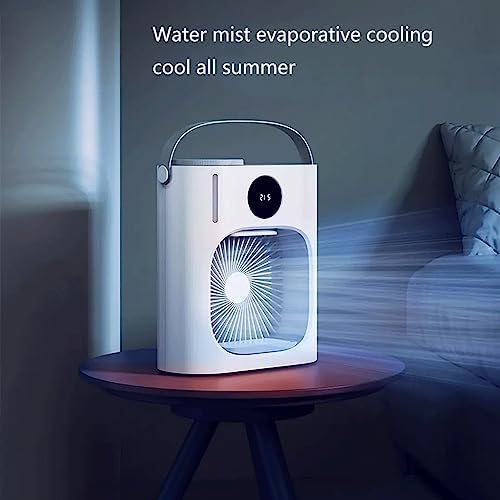 Portable Air Conditioner Cooling Fan 3 in 1 – Evaporative Air Cooler Fan with LED Display,Super Quiet Humidifier Misting Fan for Home Car Office Desk Bedroom