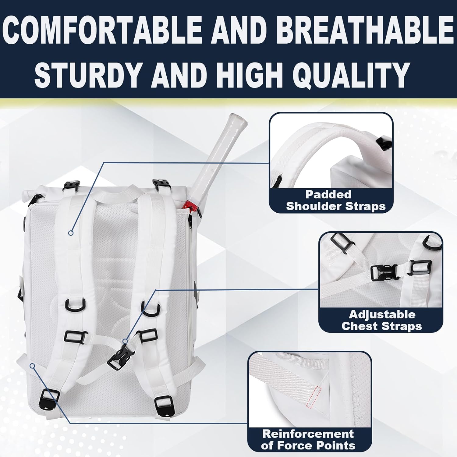 UMGG Tennis Bag Tennis Backpack for Women Men Holds 2 Rackets with Shoe Compartment, Large Pickleball Backpack Hold Tennis Racket, Pickleball Paddles, Badminton Racquet