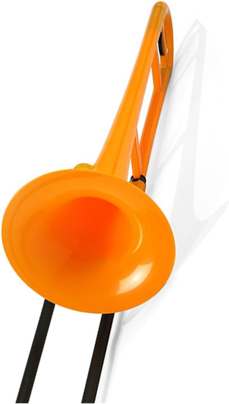 Adult Trombone Instrument Plastic Brass Instrument Tenor In B Flat For Beginners To Practice(Orange)