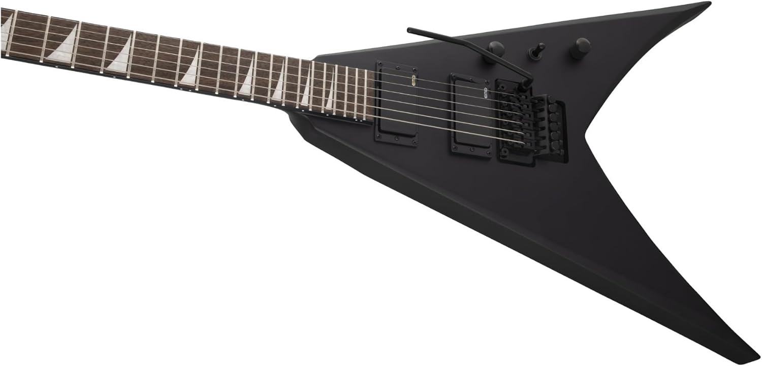 Jackson X Series King V KVXMG Poplar Body 6-String Electric Guitar (Satin Black) Bundle with Jackson King V Molded Case (2 Items)