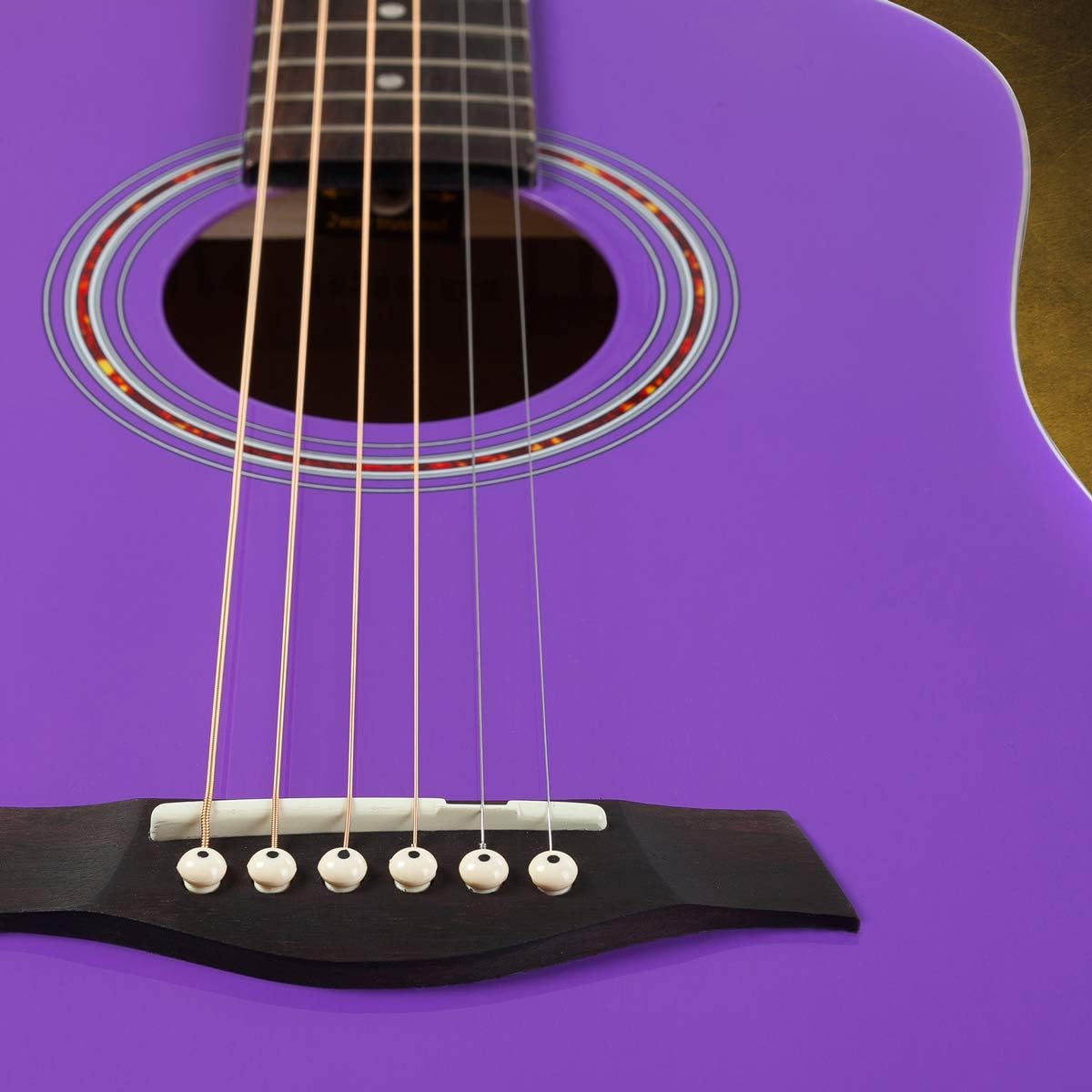 Hola! Music 3/4 Size Acoustic Guitar Bundle for Beginners, 6 String Beginner Solid Spruce Top Acoustic Guitar With Rosewood FIngerboard, 36 inch, Purple
