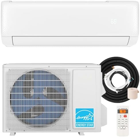 SIMOE 12000BTU Mini Split AC/Heating System, 21 SEER2 208-230V Mini Split Air Conditioner, Ductless Air Conditioner & Heater Pump with 1 Ton Heat Pump & Inverter, Wall-mounted AC, Cool Up to 550 Sq.Ft