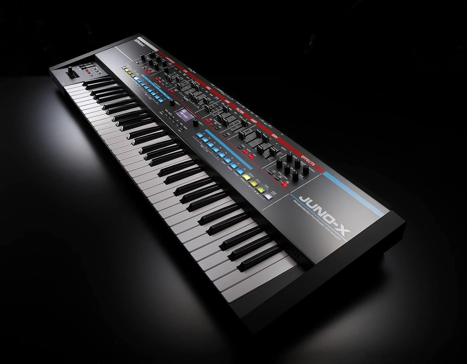 Roland Juno X Synthesizer Bundle with Adjustable Stand, Bench, Cover, Sustain Pedal, Online Piano Classes, and Austin Bazaar Polishing Cloth