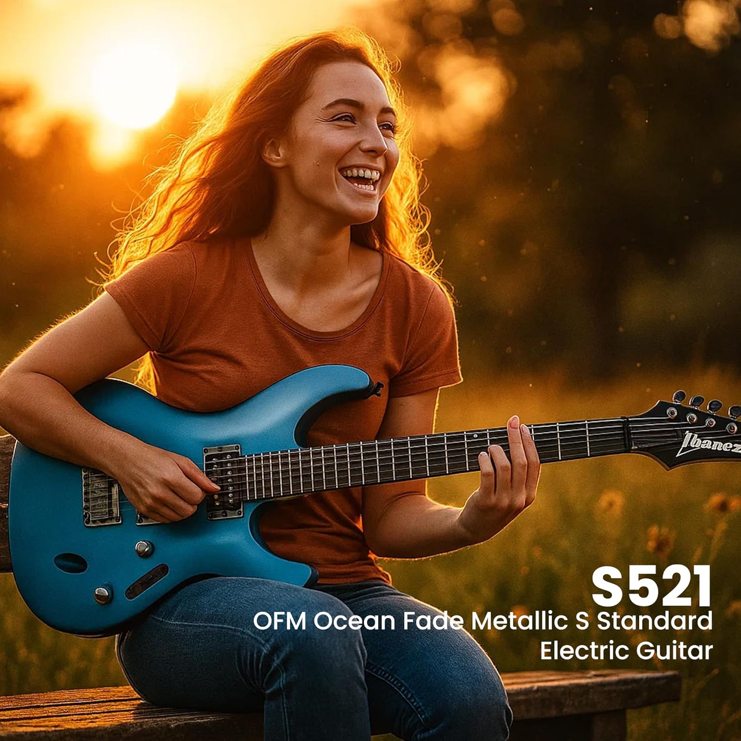 Ibanez S521 S Standard Series Electric Guitar - Ocean Fade Metallic Bundle with Gig Bag, Tuner, Cable, Strap, Austin Bazaar Instructional DVD, and Polishing Cloth