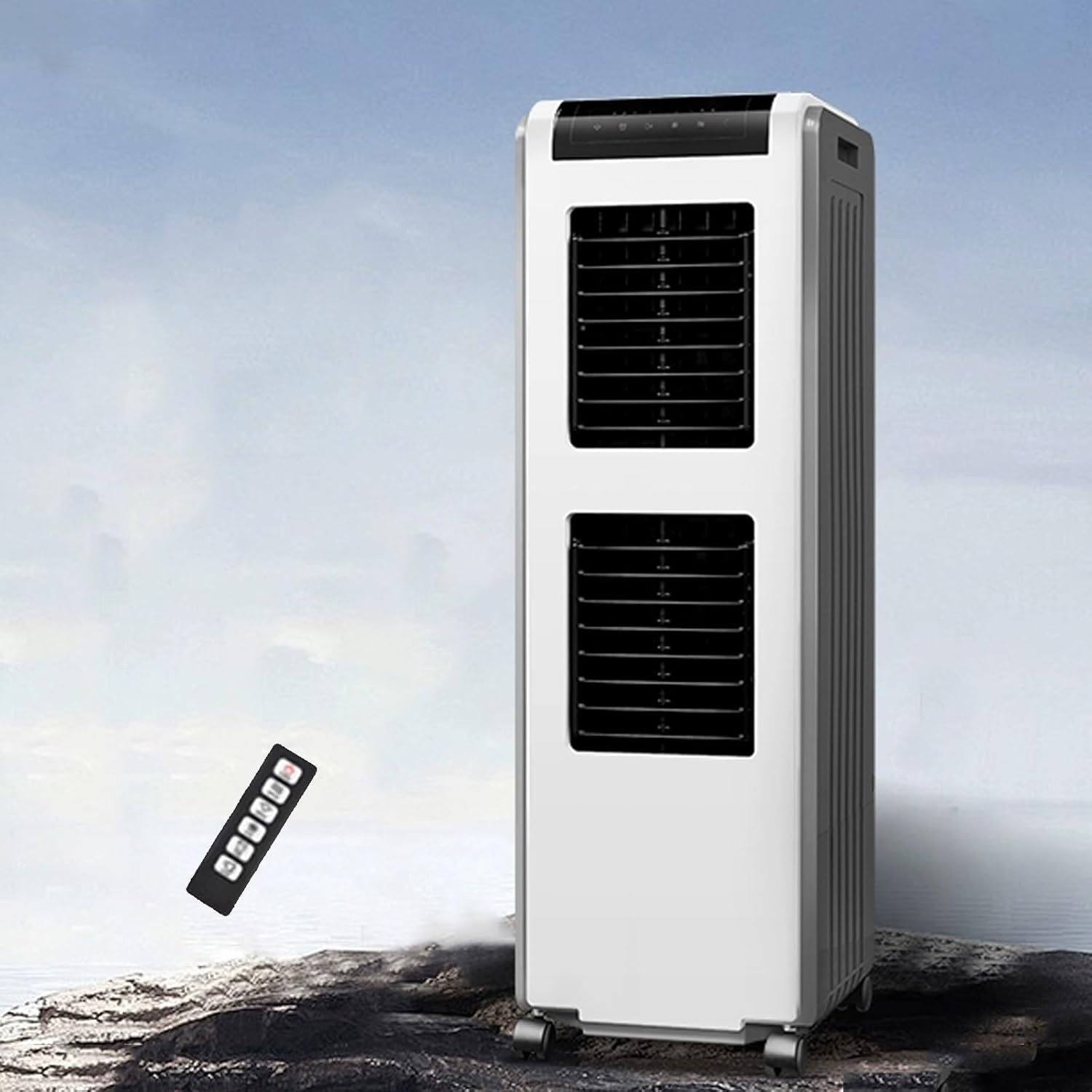 Evaporative Cooler, Windowless Portable Air Conditioners, Swamp Cooler with Oscillation, Remote Control, 7.5H Timer, 3 Wind Speeds for Outdoor Indoor Use(Large)