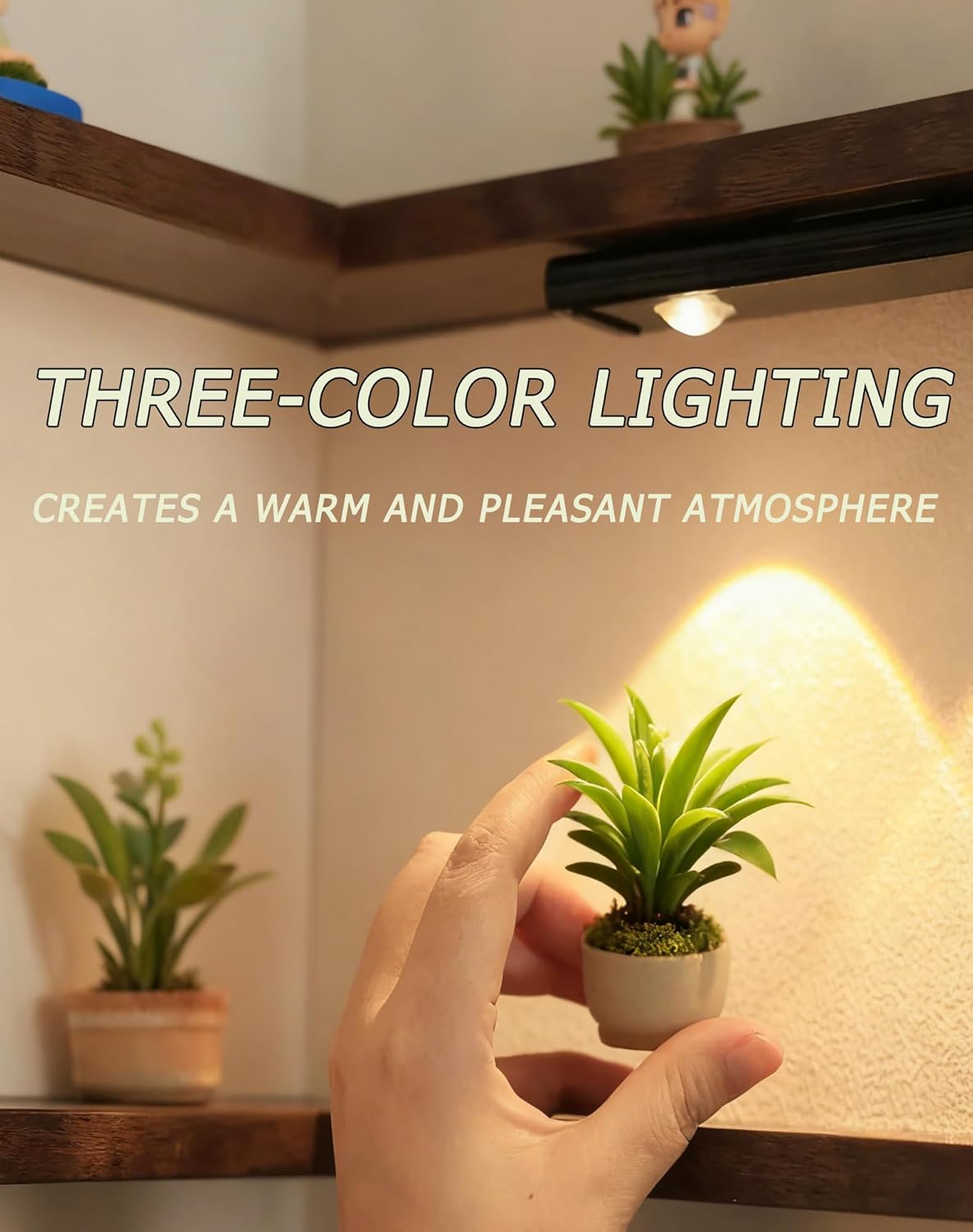 Smart Corner Shelves That Light up Your Space, Illuminated Corner Shelf with Remote, No-Drilling Illuminated Corner Blind Boxes Shelf, Floating Corner Shelves for Wall,For Collectibles(3, With lights)