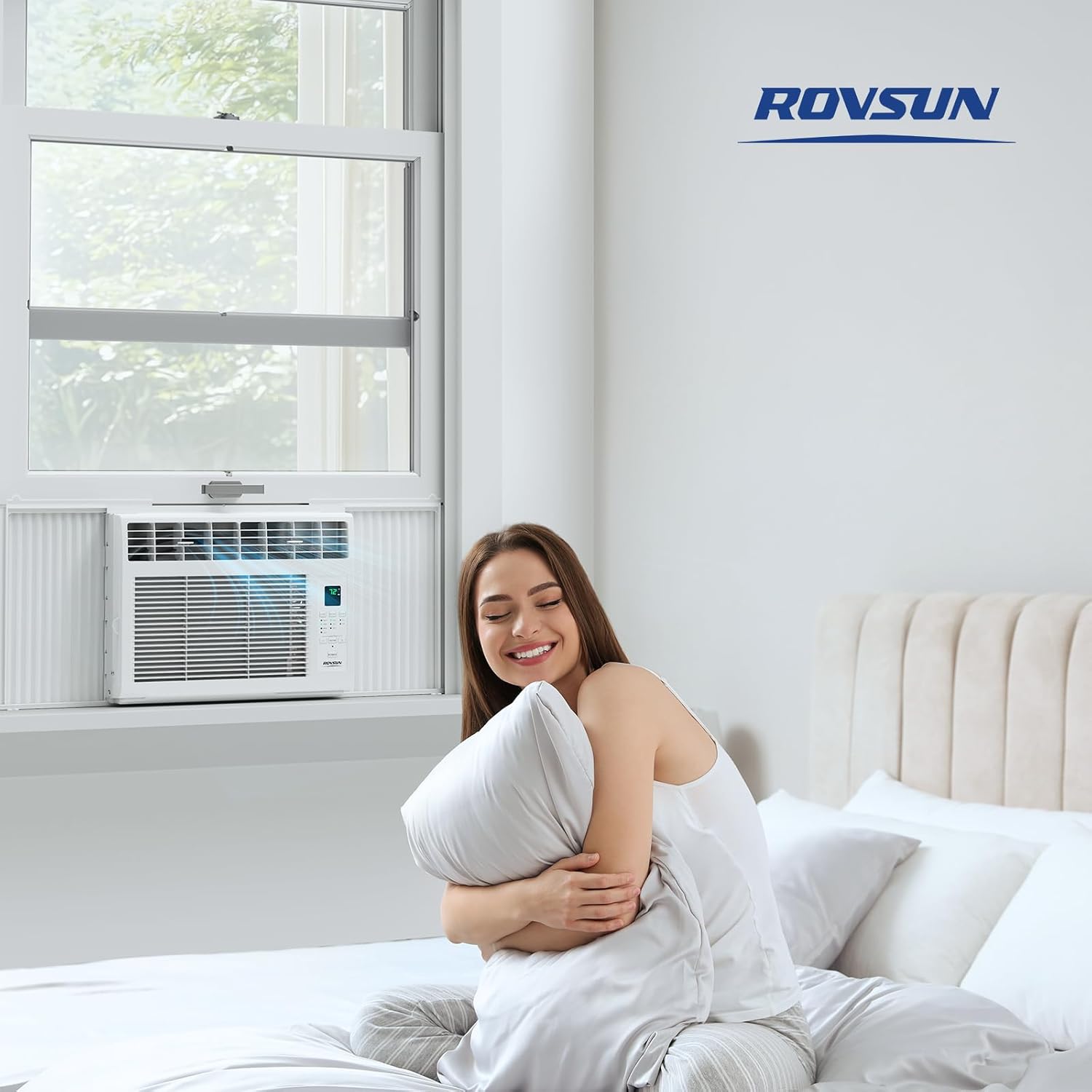 ROVSUN 6000 BTU Window Air Conditioner with Remote & Timer, AC Unit for Window with ECO Mode, 4 Fan Speeds & Easy Installation Kit for Home Dorm Apartment Office up to 250 Sq. Ft, 115V/60Hz