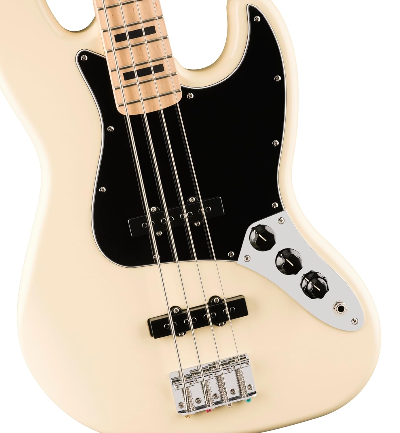 Affinity Series Active Jazz Bass, Maple Fingerboard, Black Pickguard, Olympic White