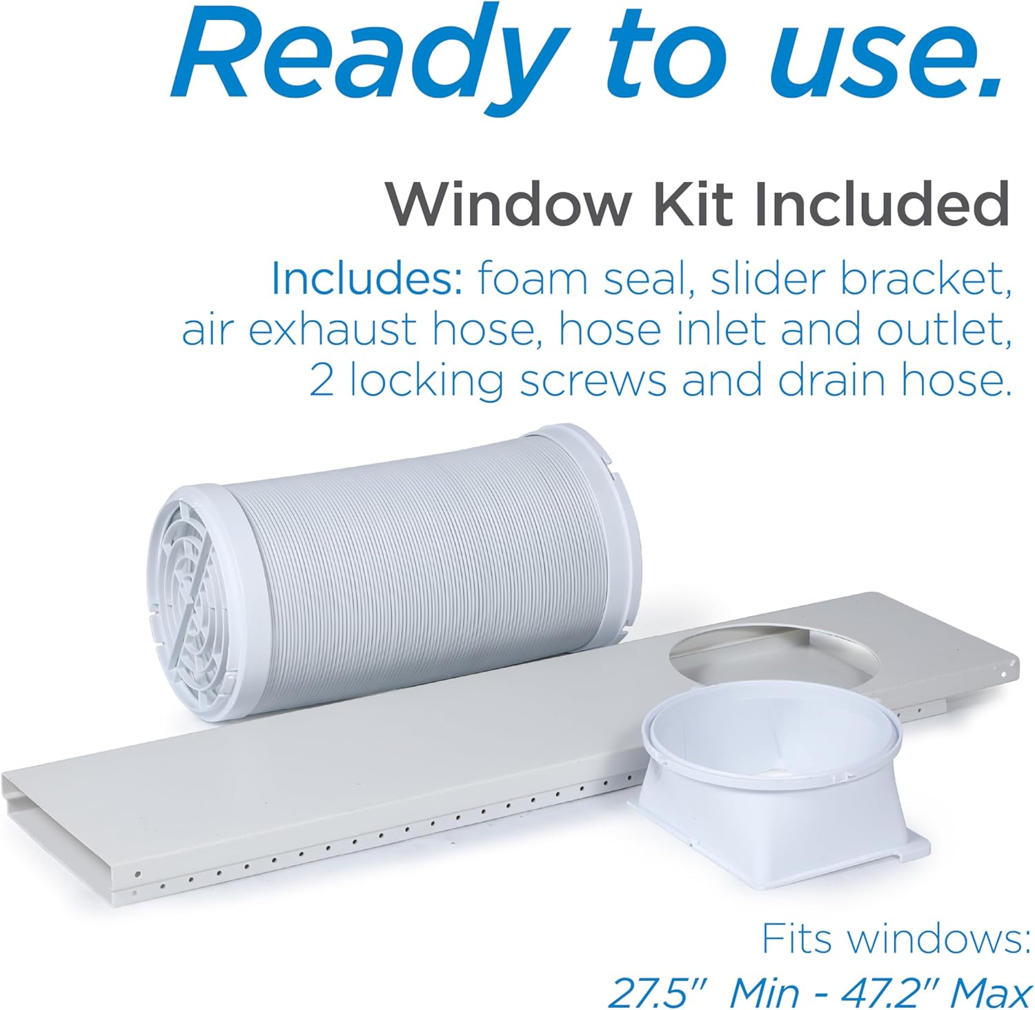 BLACK+DECKER 12,000 BTU Portable Air Conditioner, 3-in-1 AC, Dehumidifier and Fan, Portable AC Unit with Remote Control, Auto Evaporation, 3 Speeds, Window Kit Included, White, BPP08WTB