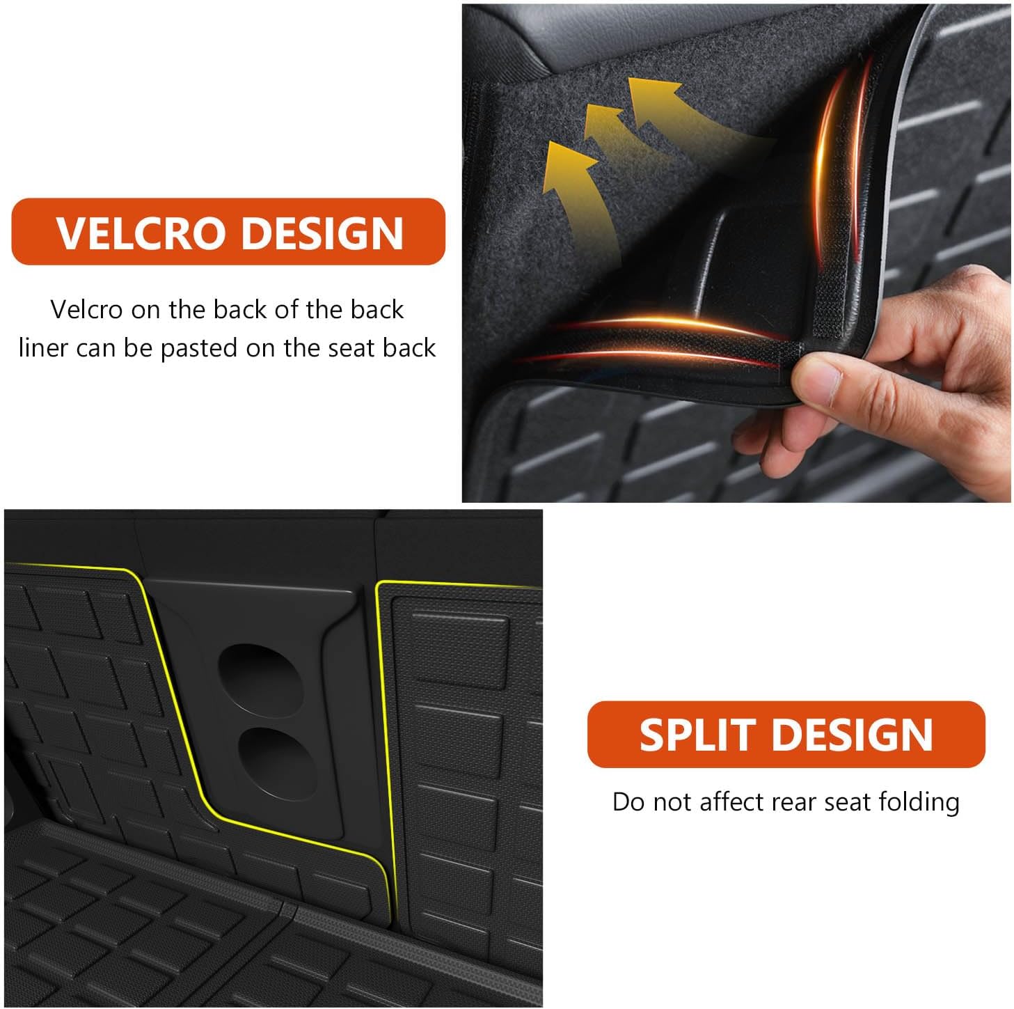 powoq Trunk Mat Compatible with 2014-2020 Nissan Rogue SV S SL Cargo Mat TPE Backrest Trunk Liner Cargo Liner Replacement for 2014-2020 Nissan Rogue Accessories