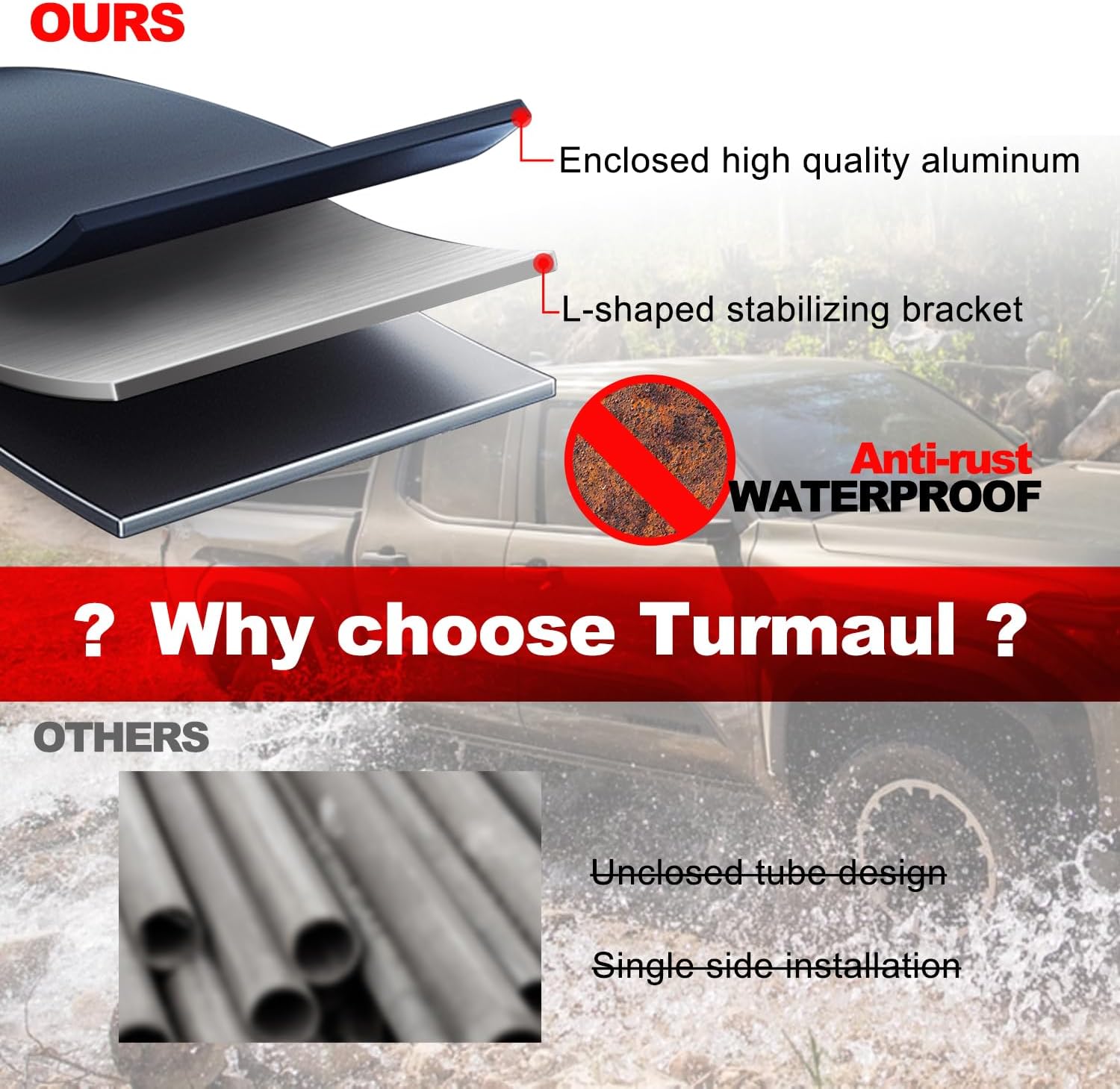 Running Boards for 2020-2026 Jeep Gladiator JT 4 Door 600 Lbs Side Steps Step Bars Nerf Bars Off Road Exterior Accessories Drop Down Hoop Style Black Aluminum 2Pcs