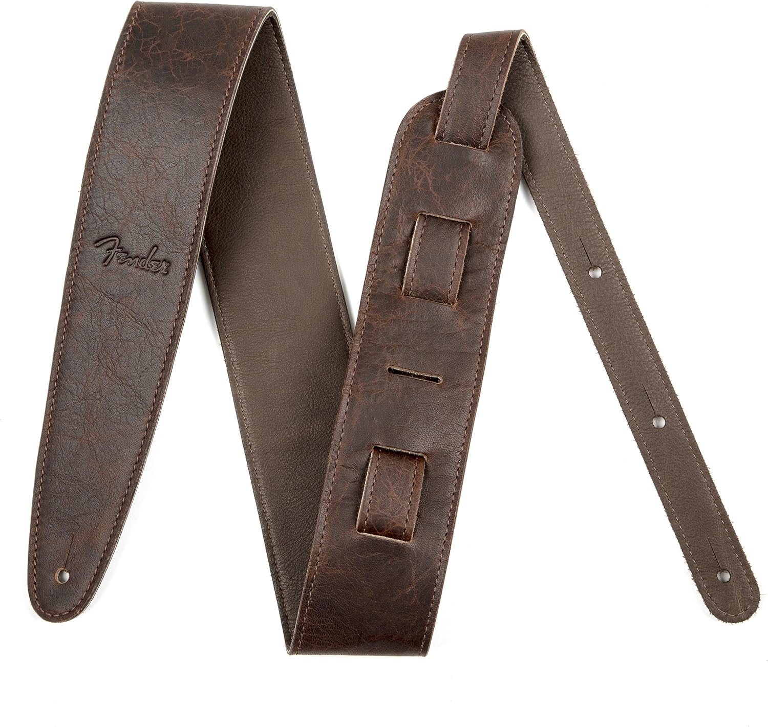 Fender Artisan Crafted Leather Guitar Strap, 2in, Black