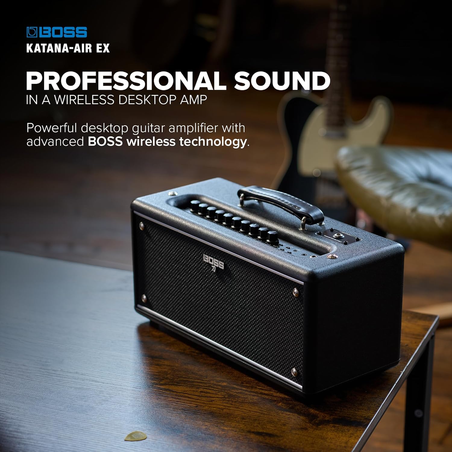 BOSS Katana-Air EX | Powerful Wireless Desktop Amplifier for Guitar, Bass & Acoustic-Electric Guitar & Bass | Stereo Sound with Dual Five-Inch Speakers | 5 Amp Characters | Premium Amps & Effects