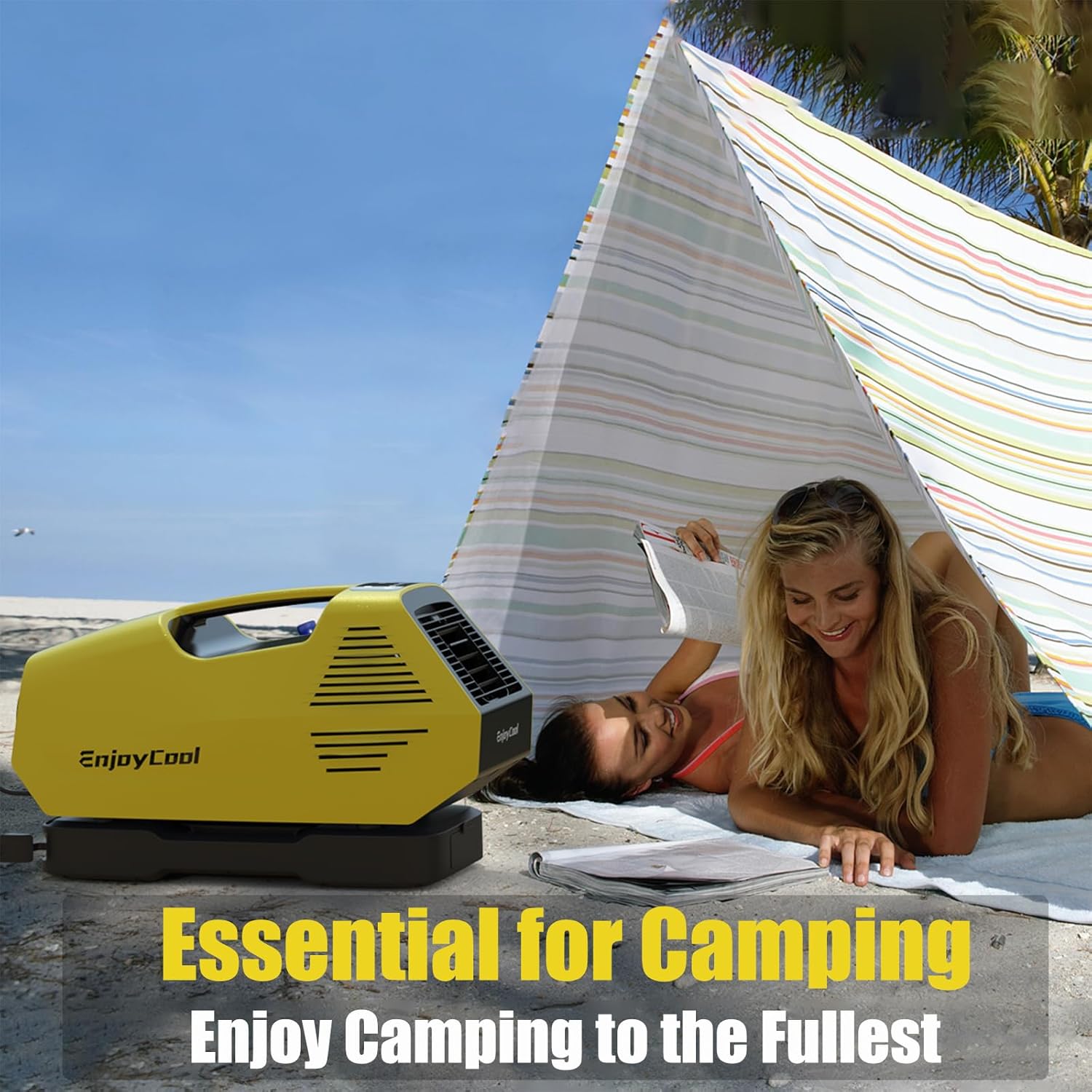 Portable air conditioner Camping Tent Air Conditioner Tent Air Conditioner with Remote Control 2380 BTU Outdoor Air Conditioner Suitable for Camping RVs Outdoors Van and Fishing(Battery Not Included)