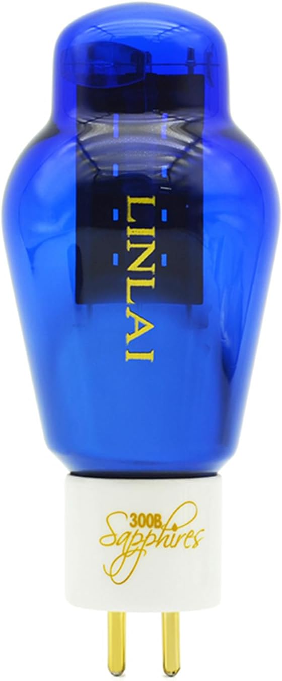 LINLAI 300B-S Sapphire Blue Glass Vacuum Hifi Valve Electronic Tube for Class Pairing Audio Amplifier Replaced 10W Power Amplication（2pcs in a pack)