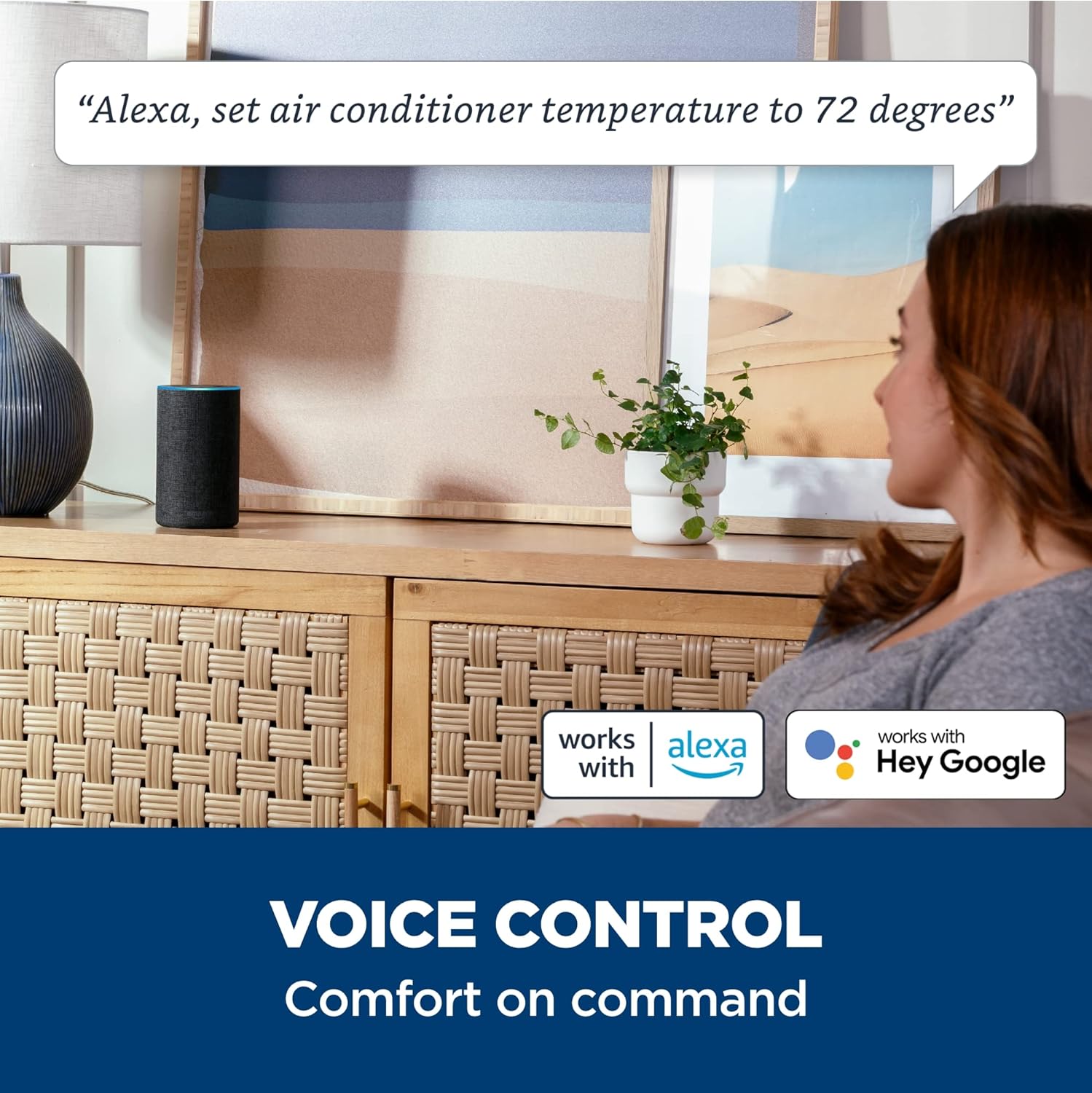 GE Window Air Conditioner 12,000 BTU for Rooms up to 550 sq ft., Wi-Fi Enabled, Energy-Efficient Cooling for Large Rooms, Easy Install Kit, Control Using Remote or Smartphone App, White