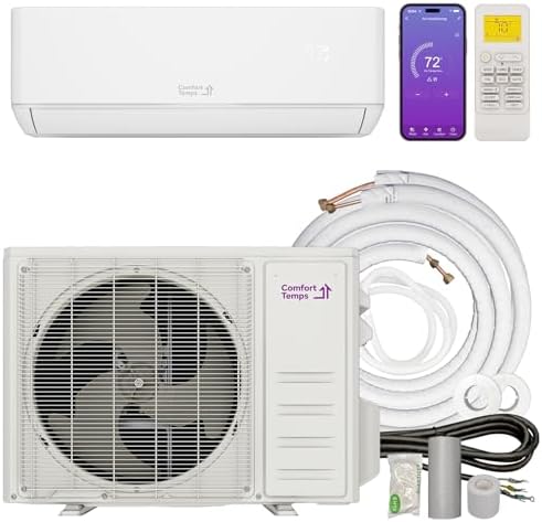 Ultra-Efficient 24000 BTU/220V Mini Split – 23 SEER for Lower Energy Bills– Pre-Charged, Ductless, Quiet & Comfortable Mini Split AC/Heating System|WiFi & Easy Install Kit |Pro Series by Comfort Temps