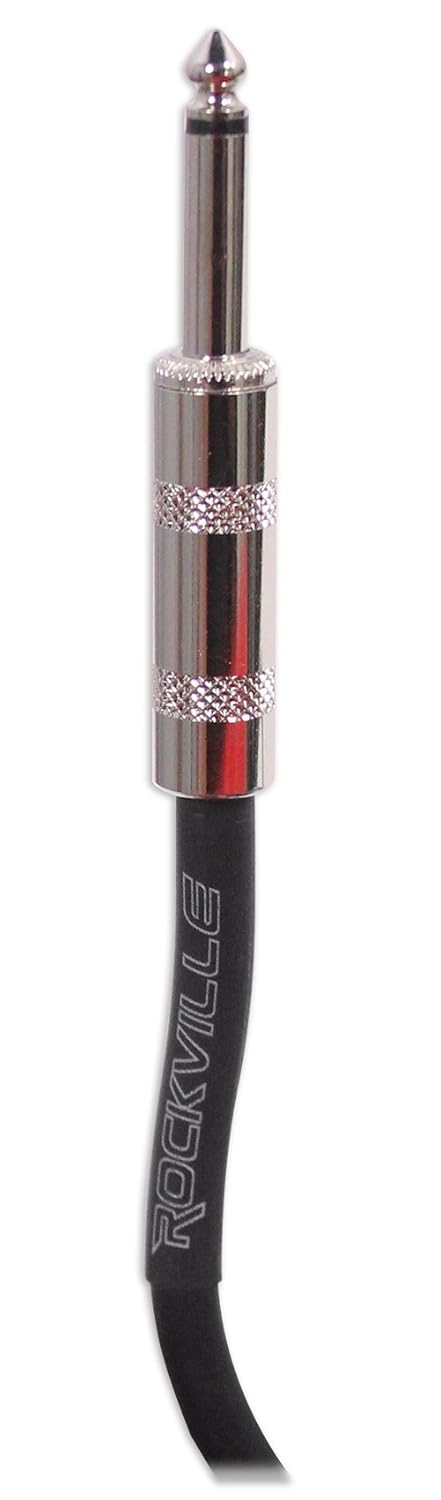 Rockville RCXBN20 20ft 1/4 inch TS to Banana Speaker Cable, 16 Gauge Copper Conductors, Durable Pro Audio Design, for Amplifiers and Speaker Systems, 16-Piece