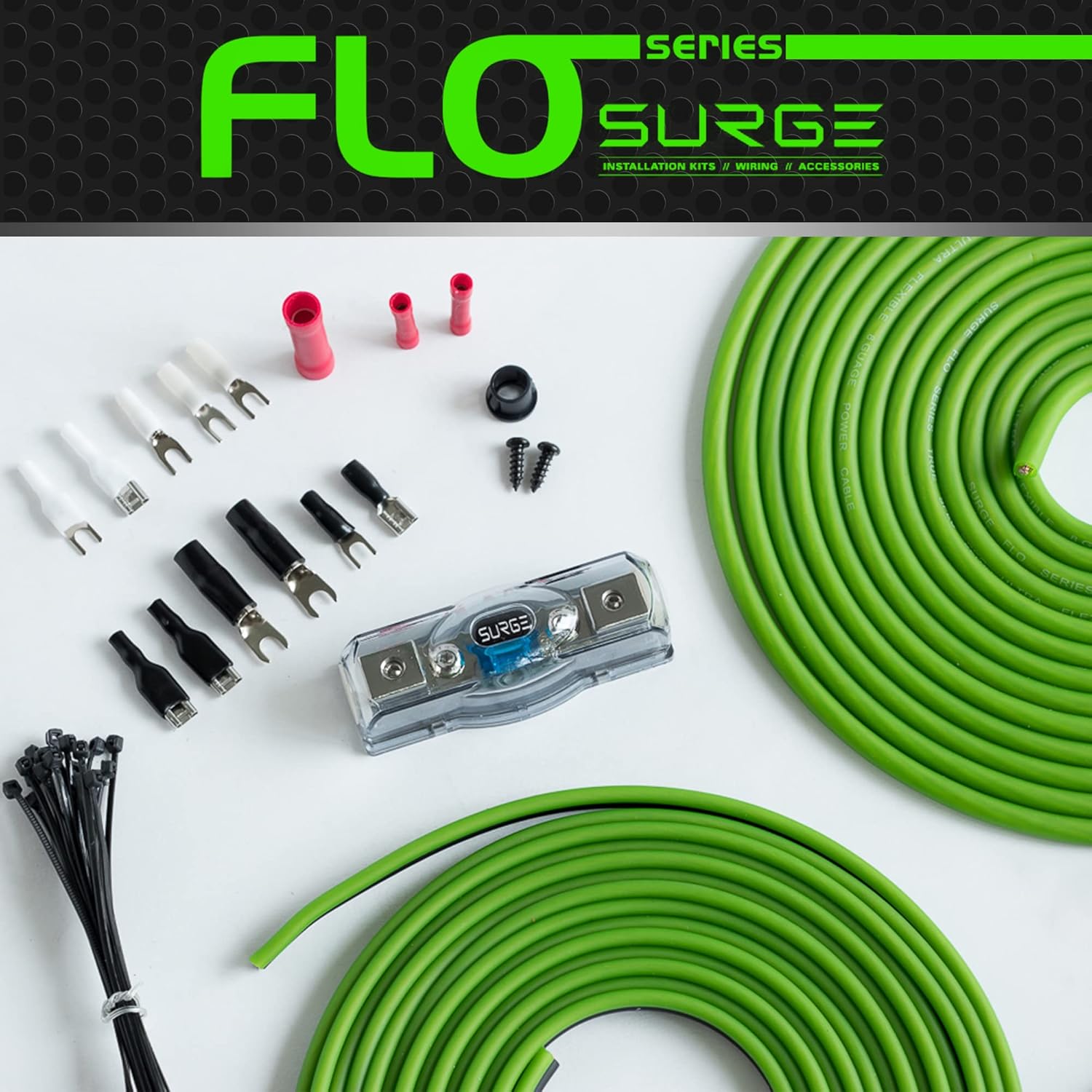 Surge Series Amplifier Installation Wiring Kit - 4 Gauge Installer Amp Kit & PAC SNI-35 Variable LOC Line Out Converter