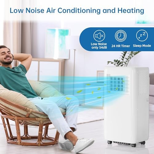 10000 BTU Portable Air Conditioners With Remote Control, 3-In-1 Free Standing Cooling AC Unit With Fan & Dehumidifier, Cools Room Up to 700 Sq.Ft, Smart/Sleep Mode,3 Speed,Auto Swing,24H Timer