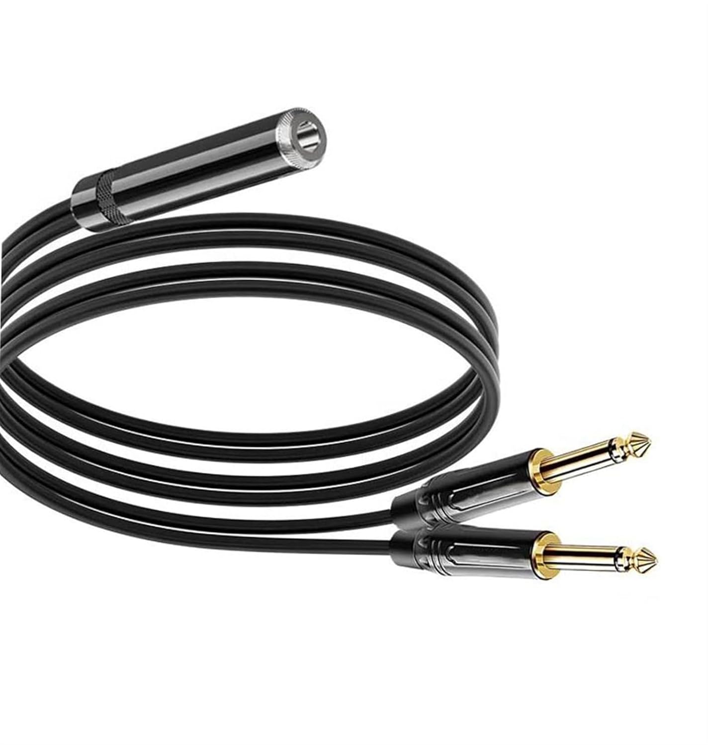 Pro Audio Cable Extension Cable 6.5mm Female to 2x6.5mm Male 1/4 Inch Cable for Amplifier Microphone Mixer Connect Guitar Bass(TS to TS,8M)