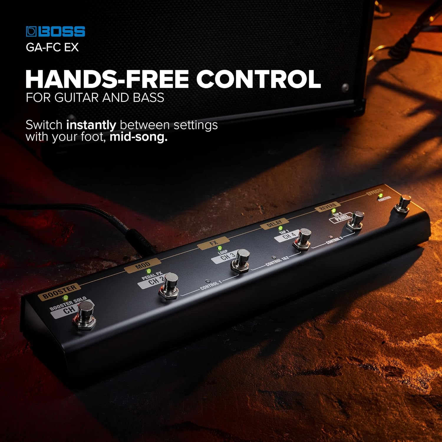 Boss GA-FC EX Foot Controller for BOSS Katana Amplifiers and Hosa CSS-110 1/4