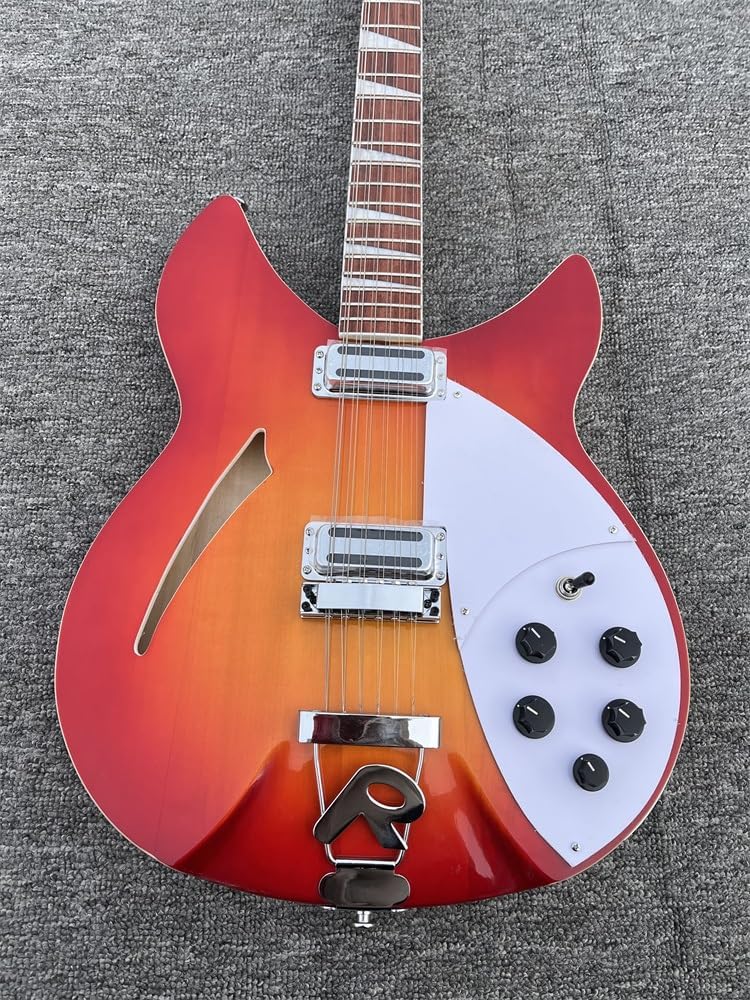 Custom 12 String Electric Guitar 360 Basswood Body Rosewood Fretboard 'R' Tailpiece Burst Color