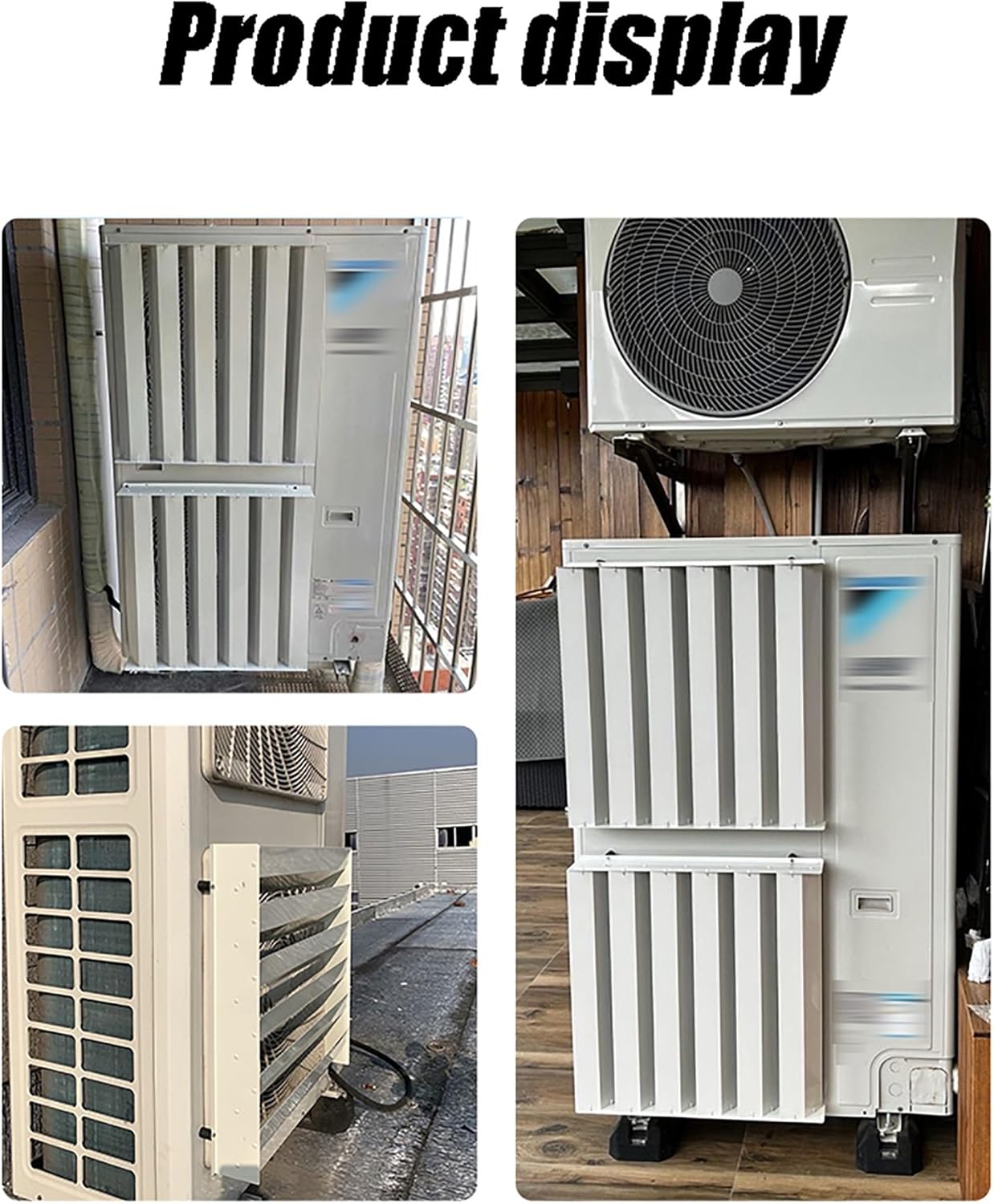 Outdoor Air Conditioner Deflector, Compressor Protection Fence, Guide Cover Unit AC Condenser Universal Prevent Direct Blow Galvanized Steel Baffle