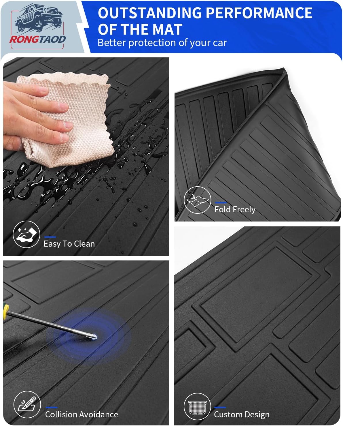 Rongtaod Floor Mats Compatible with 2022 2023 2024 2025 2026 Chevrolet Tahoe 7 Seats Trunk Mat Cargo Mat Cargo Liner Back Seat Protector Chevy Tahoe Accessories (Trunk Mat+Backrest Mats+Floor Mats)